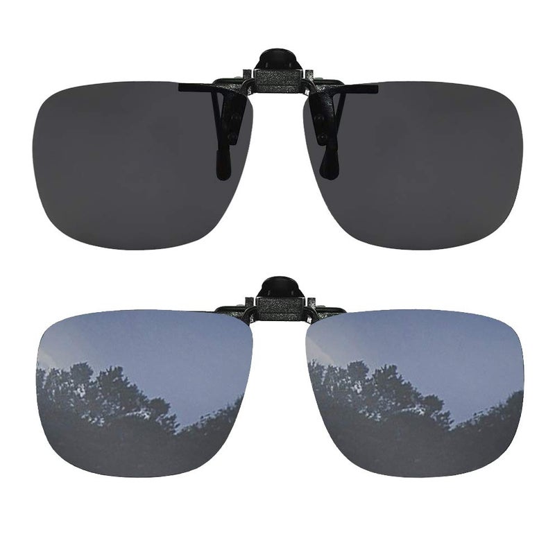Success Eyewear Clip On Sunglasses Flip Up Polarized Sunglasses Clip onto Eyeglasses Over Prescription Glasses Case Included - Image 1